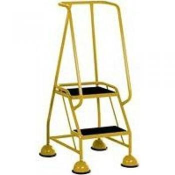 Slingsby Economy Cup Steps With Full Handrail 2 Tread In Yellow