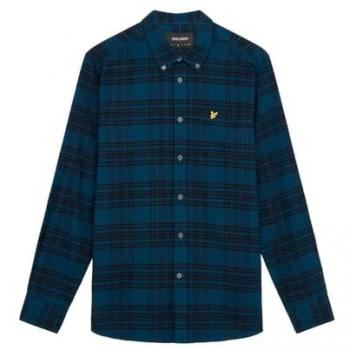Lyle & Scott Kariertes Flanellhemd Blau