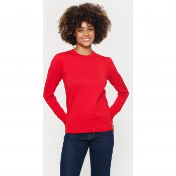 Damenpullover Saint Tropez „MilaSZ“ – Langarm, Rundhals, Größe L (40), rot