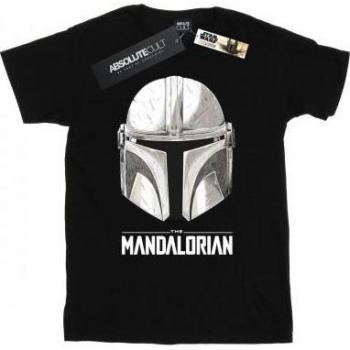 Star Wars Mens The Mandalorian Helmet Logo T-Shirt L black