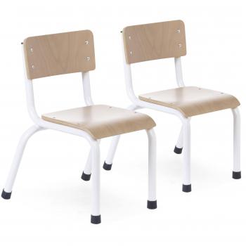 Sedie Infantile Childhome – Struttura Metallo con Dettaglio Legno Bianco