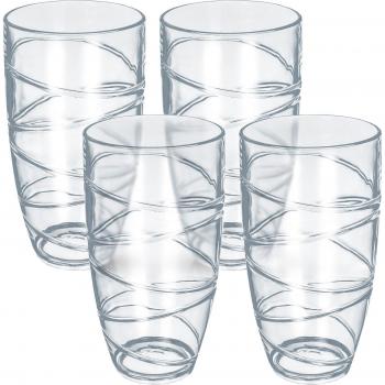 Set of 4 Clear Swirl Tumblers