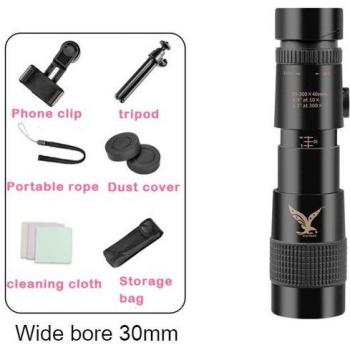 Gummi Monokular 10-300X40 für Smartphone-Unterstützung