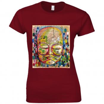 Buddha Inspired Women's XL Red Tee