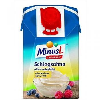 MinusL Schlagsahne 30% laktosefrei, 9er Pack (9 x 200 ml)