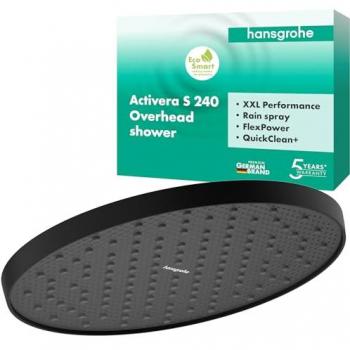 Douche de tête Activera S 240 avec économie d'eau noir mat