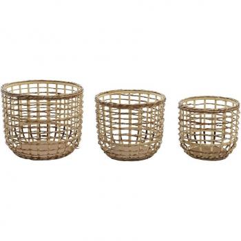 Set de paniers en fibre de maïs – 39 × 39 × 32 cm (x3)