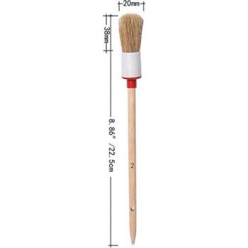 Handy Auto Cleaning Brush with Round Head and Wood Handle
