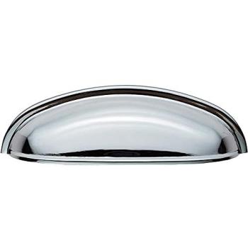 Polished Chrome Shaker Cup Pull Handle – 124 × 35 mm, 96 mm Fixing Centers