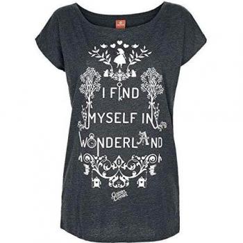 Alice im Wunderland I Find Myself In Wonderland Girl-Shirt grau meliert