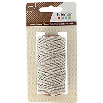 Cordage écrue et argenté de 30 m (variante : cordage beige et argenté de 30 m)