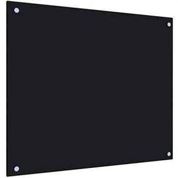 Kitchen Backsplash in Black, Tempered Glass, 70x60 cm, vidaXL