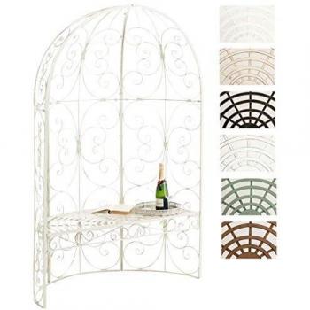 Padiglione da Giardino con Panca in Ferro Crema Antica