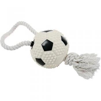 Jouet vinyle balle de foot/corde pour chien 11 cm Zolux