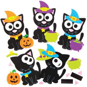 Witch Cat Magnet Craft Kits (Set of 8) for Halloween