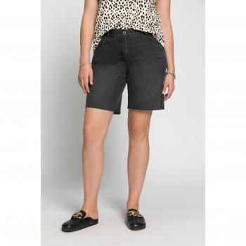 Pantaloncini di denim a cinque tasche, donna, neri, taglia 48, cotone