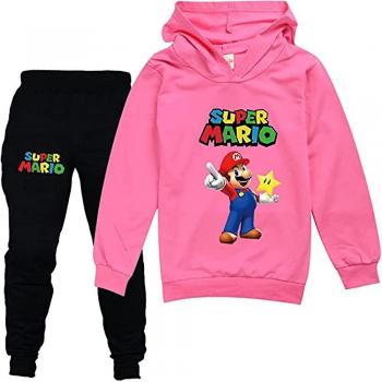 Survêtement Mario Junior – Pull Hooded & Pantalon de sport rose
