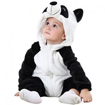 COOKY.D Infant Hooded Baby Romper Panda 2-6 Months