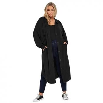 Jacket maxi à capuche Yours Curve gris