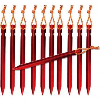10 PCS Camping Tent Stakes with Rope