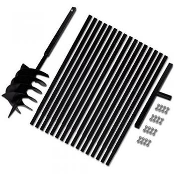 200mm Ground Drill Kit, Handle Included, 17m Steel Extension Tube (VidaXL)