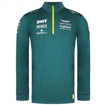 Aston Martin Cognizant F1 Official Team Mens Green Midlayer Top Cotton