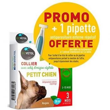 Collier Insectifuge Biovetol pour Petit Chien Moins de 15 kg