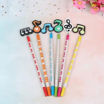 6pcs Assorted Color Musical Writing Pencils for Students