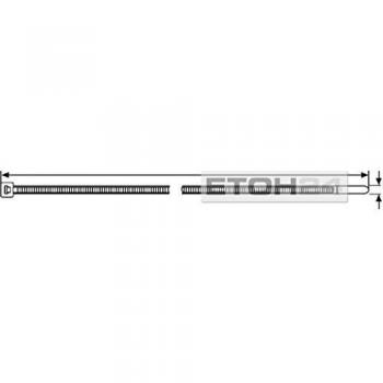 Serre‑câble HellermannTyton T150M‑W‑BK‑Q1 – 111‑15660, 530 mm, 8,90 mm, noir, 25 pièces, résistant aux intemp
