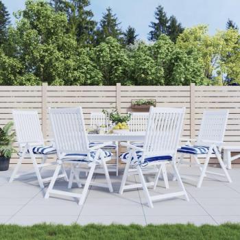 Coussins de chaise vidaXL 6 pcs rayures bleues et blanches 50x50x7 cm
