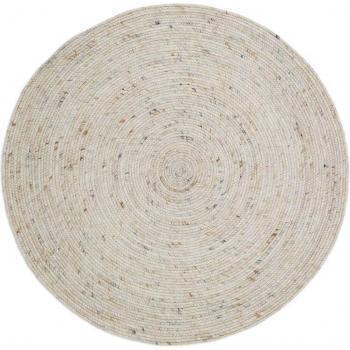 Tapis en laine feutrée NEETHU forme ronde avoine taille M