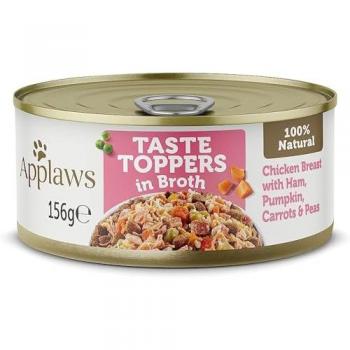 Aliment humide Applaws Bouillon Poulet & Jambon, Légumes – 12x156 g