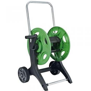 Avvolgitubo da giardino con capacità di 50 metri di tubo per irrigazione, carrello con ruote e maniglia