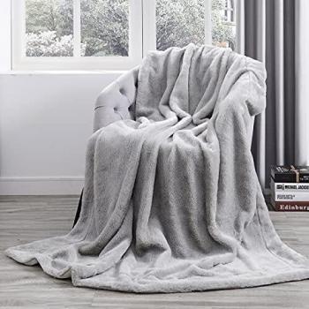 Faux Rabbit Fur Throw for Living Room