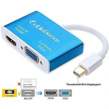 CableDeconn Adattatore Convertitore Mini Displayport a HDMI e VGA