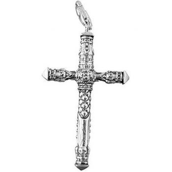 Thomas Sabo Kreuz-Hook Anhänger – schwarzgeschwärztes Metall, T0321‑001‑12