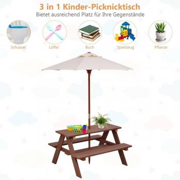 Coast 3-in-1 Picknicktisch mit Sonnenschirm für Kinder