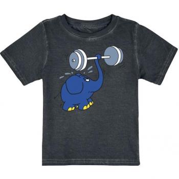 Tee Die Sendung mit der Maus – Elefante + Pesi – 98-140 – Nera per Tutti i Gusti