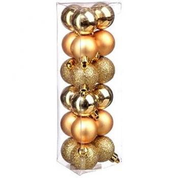 Boules de Noël or 30 mm paquet de 18