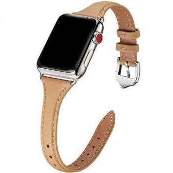 WFEAGL Compatible Watch Strap 42mm 44mm Slim Leather