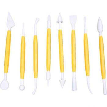 8 Piece Yellow Clay Sculpture Tool Set for Kids