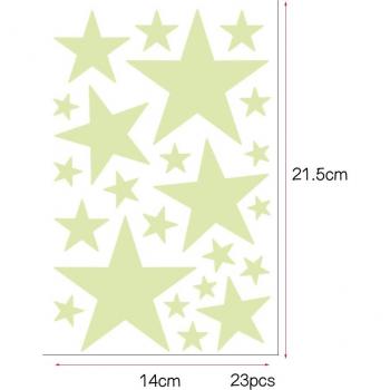 Moon and Star Glow-in-the-Dark Wall Stickers for Children's Decor
