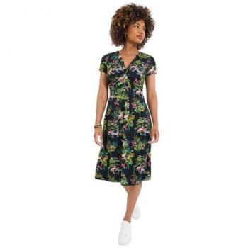 Tenue élégante en jersey noir à motif animal, longueur courte – Joe Browns EU 38/UK 10