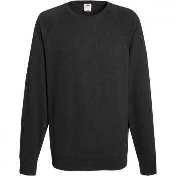 Fruit of the Loom Mens Lightweight Raglan Sweatshirt (240 GSM) (Black)