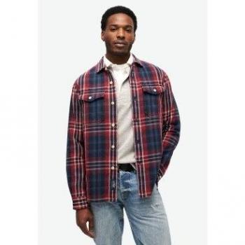 Camisa de manga larga Superdry en tonos marino y rojo