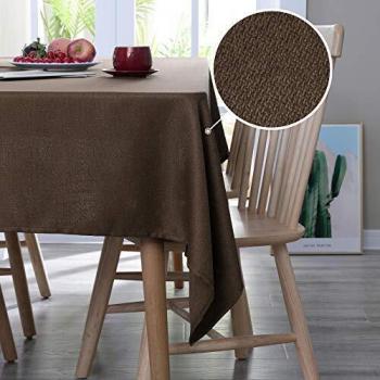 Nappe à Table Brun Lin Imperméable 130x160 cm – Salle à Manger