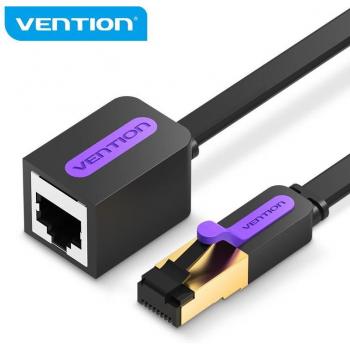 Vention Cat7 RJ45 Verbindungskabel – 50 cm schwarz, Steckverbinder auf Buchse