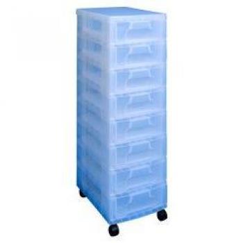 Really Useful Storage Box 8 x 7 Litre Clear Tower