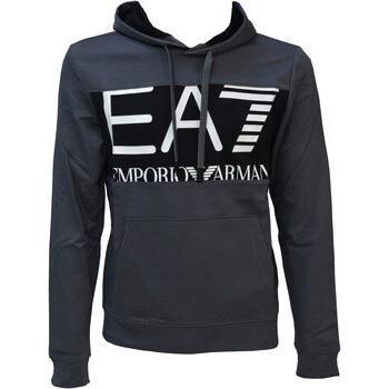 Large Logo EA7 Men’s Grey Cotton Hoodie by Emporio Armani – 2XL