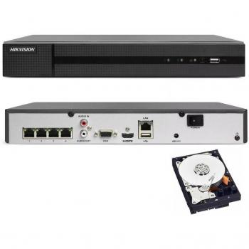 HWN‑4104MH-4P NVR 4K 8MP Hikvision con Onvif, P2P y Cloud